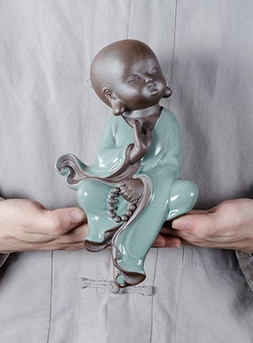 禅意风小和尚家居客厅装饰摆件