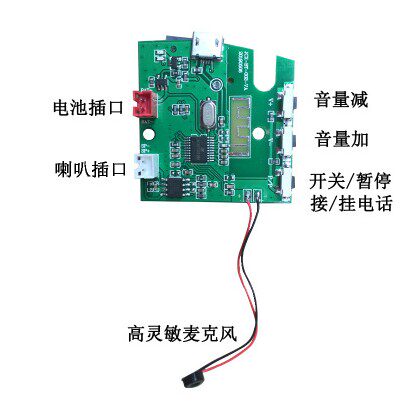 蓝牙音响功放板模块 彩灯mp3板子蓝牙接收器收音机diy音箱低音炮 - 图1