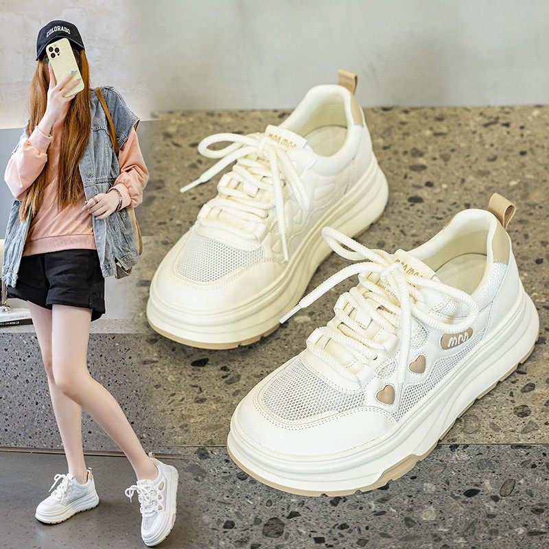 2026夏季透气大码女鞋41到43显脚小网面小白鞋女学生运动休闲板鞋,淘宝优惠券,粉丝福利购,淘宝优惠卷