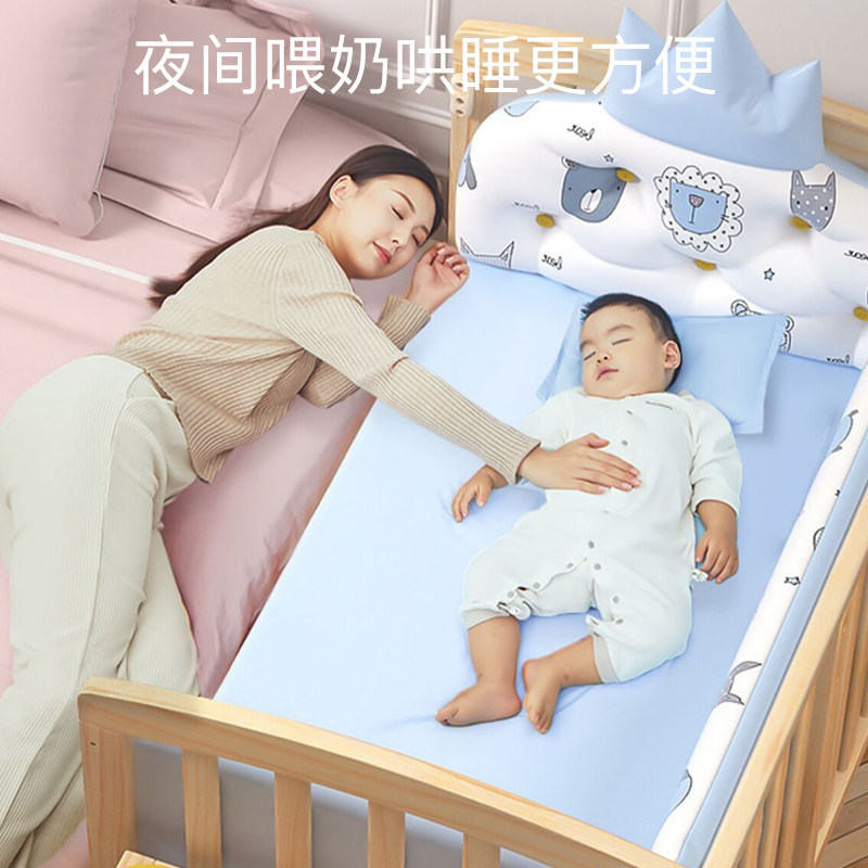 爱里奇婴儿床实木带摇篮无漆bb大床 爱里奇婴儿床