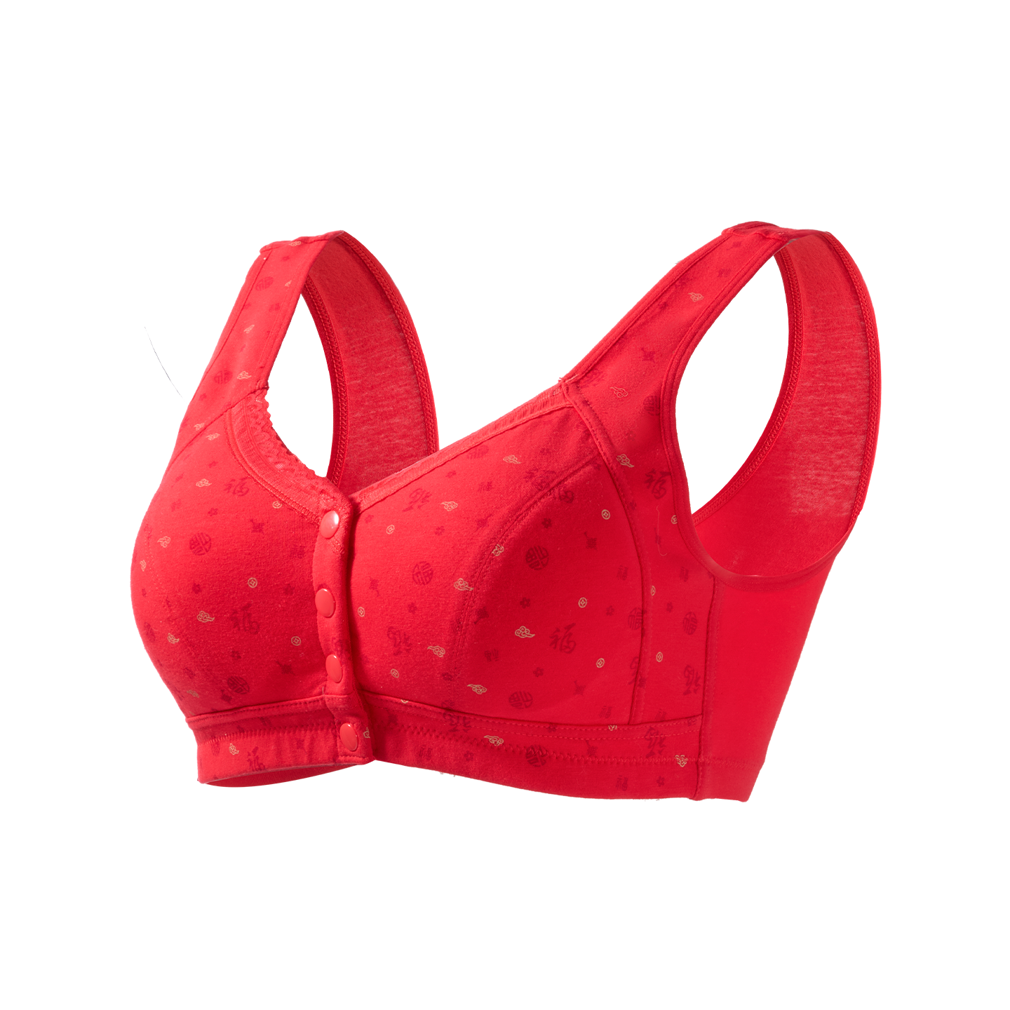 本命年大红色妈妈内衣女套装前扣文胸罩背心式中老年人内裤属马年,淘宝优惠券,粉丝福利购,淘宝优惠卷