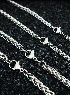 钛钢项链男女款龙骨链无吊坠链子