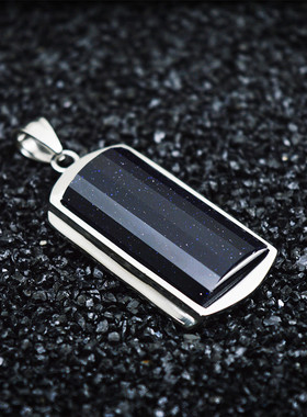 欧美复古蓝砂石吊牌朋克霸气时尚