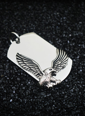 欧美复古飞鹰钛钢朋克风吊坠项链