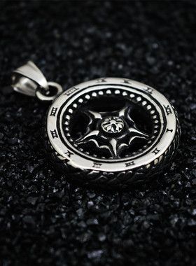 欧美复古克罗星钛钢吊坠项链