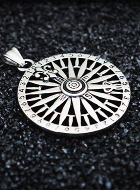 欧美克罗星船锚数字钛钢吊坠项链