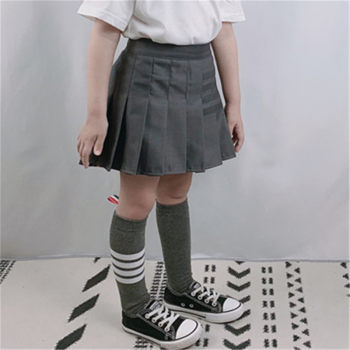 Spring and summer slim high-waisted versatility college-style suit material TB pleated skirt A-line skirt skirt short skirt pants for girls