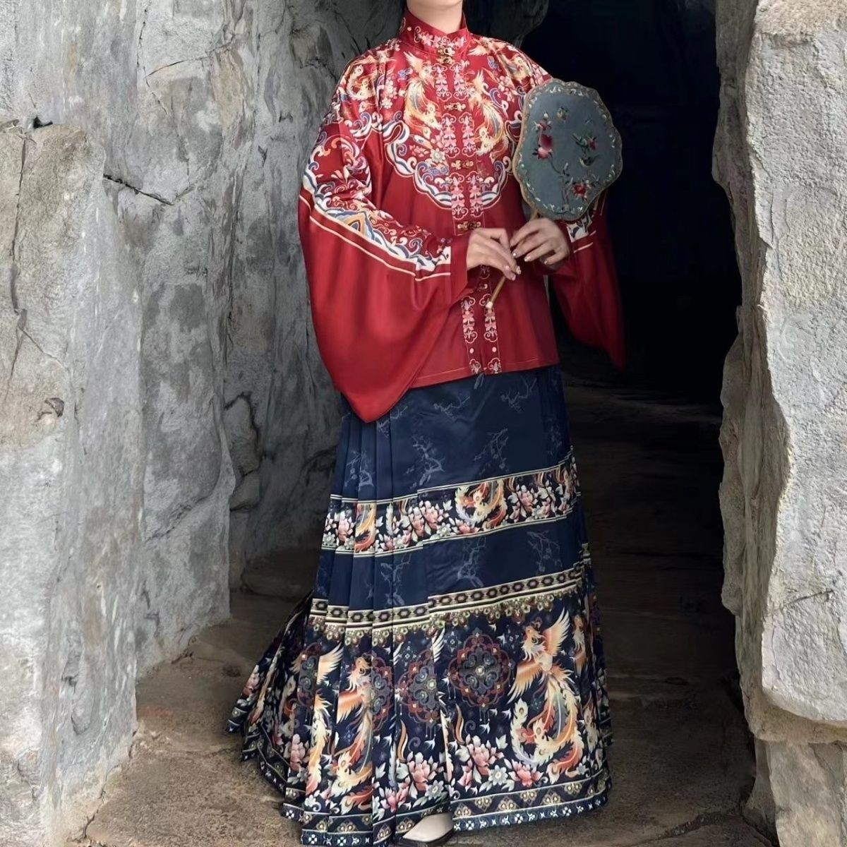 大码汉服女胖mm明制中国风立领琵琶袖日常显瘦马面裙春秋季套装,淘宝优惠券,粉丝福利购,淘宝优惠卷