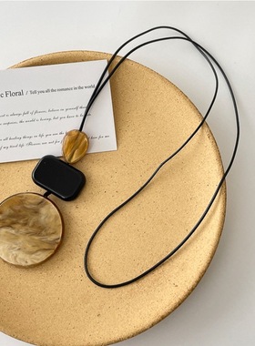 进口新中式国风夏日长款项链配饰女高级感轻奢小众简约气质2024