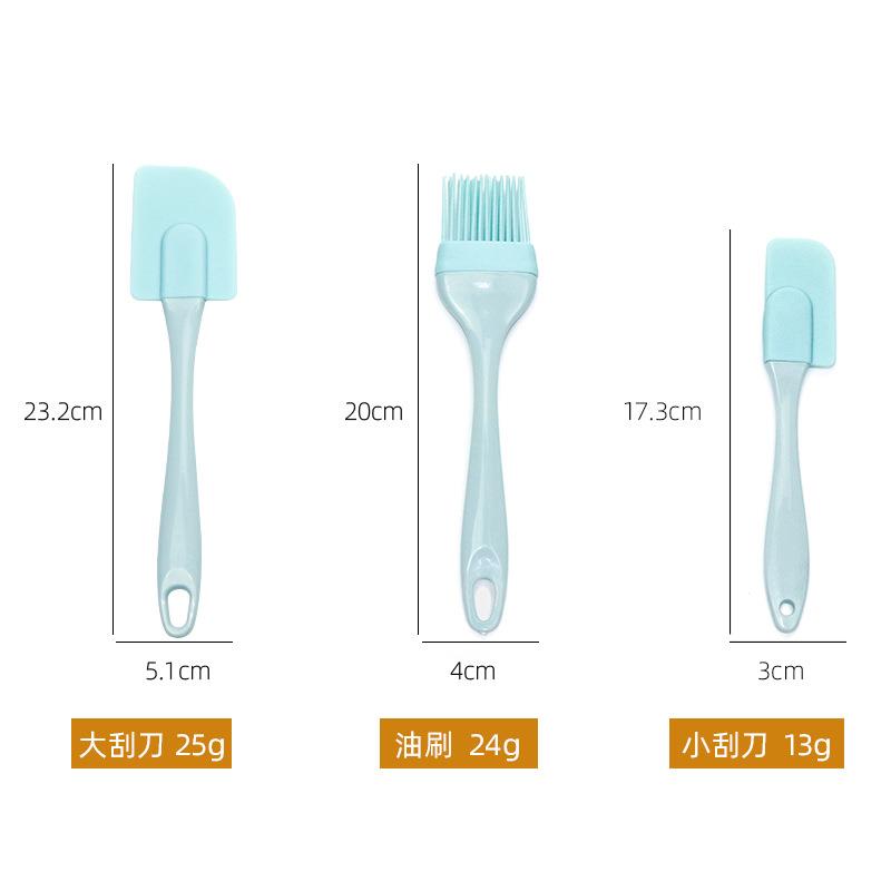 厂家供应硅胶刮刀油刷3件套蛋糕抹刀奶油刮酱料刷烘焙工具套装-图1