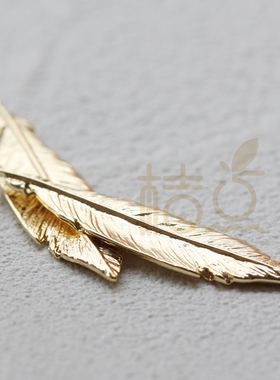 diy饰品铜配件镀厚金羽毛