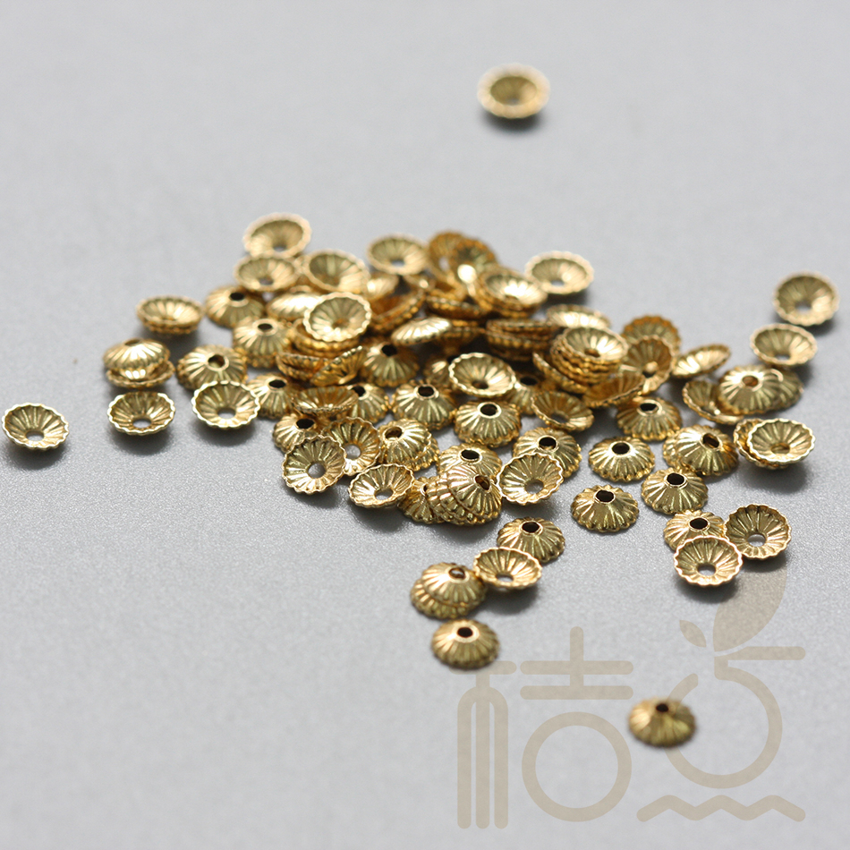 DIY饰品铜配件4mm花托 珠托 珠帽 几何图形(4123C) - 图0