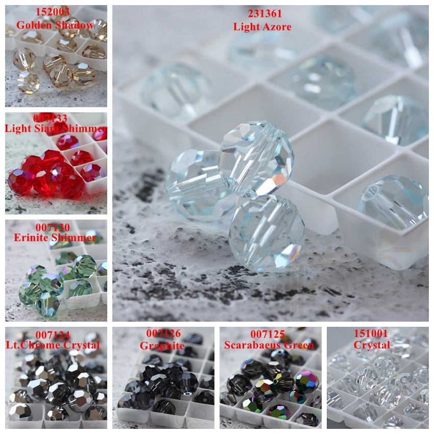 正品奥地利水晶8mm水晶刻面圆珠球珠散珠DIY配件闪珠(SW5000-8B) - 图0