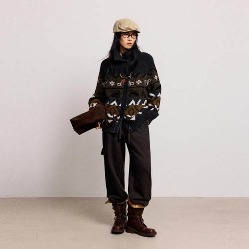 小麦檬Pure:Moment:秋冬加绒百搭棕色休闲裤商场同款4GA154241 - 图3