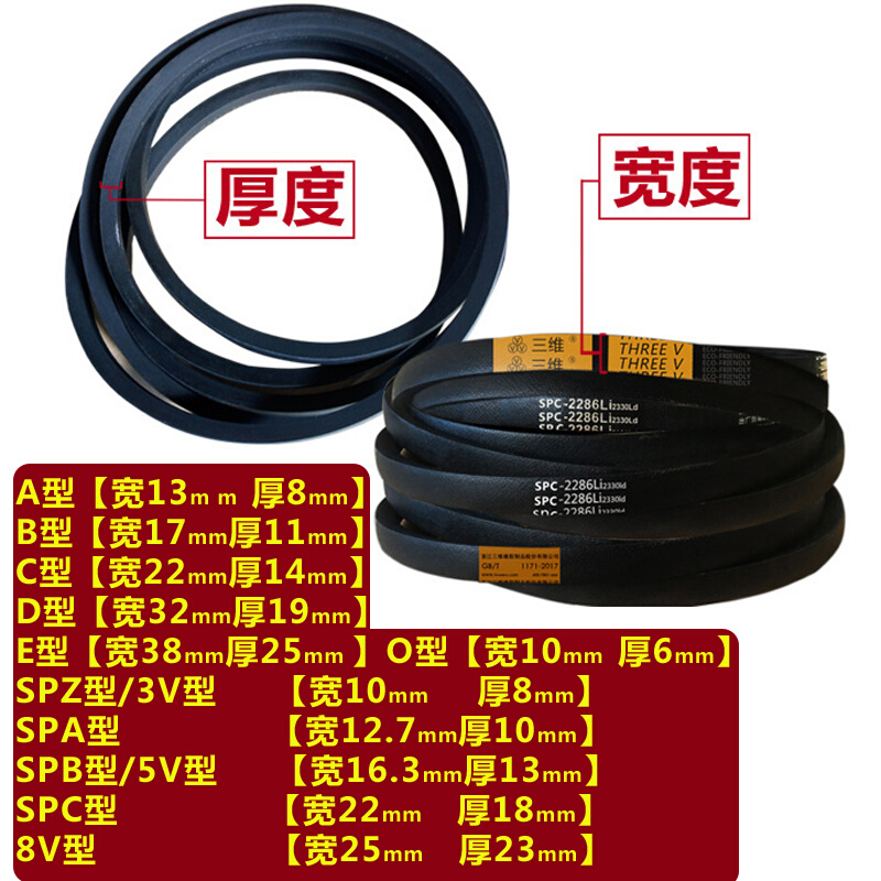 三角带高速窄V带SPB1753/1778/1854/1880/1956防滑耐磨橡胶带 - 图2