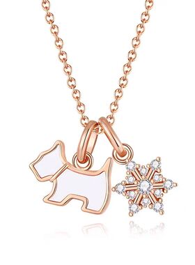 法兰西AG瑷嘉沙法式小众小狗皇冠项链女浪漫送女友百搭七夕礼物