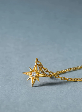 法兰西AG瑷嘉沙幸运六芒星项链法式轻奢风气质百搭简约时尚ins