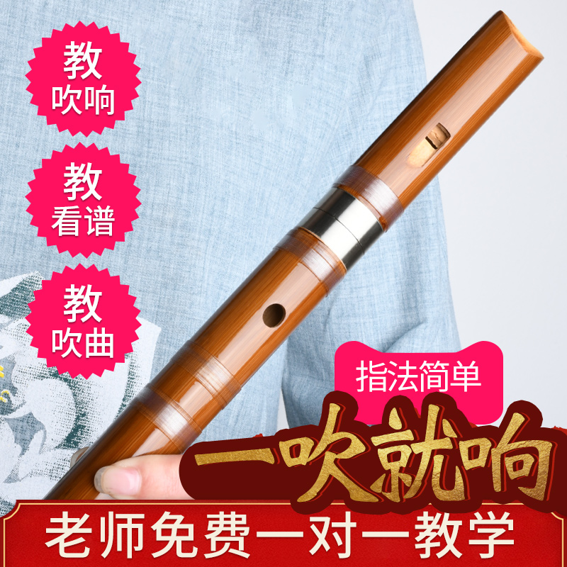 良韵乐器旗舰店自学初学竖笛6孔竹笛子演凑成人儿童小学生专业入门F调直笛乐器0