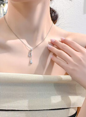 钛钢不掉色18K铜镀真金锁骨链
