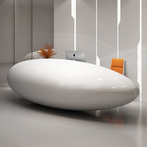 Baking Varnish Office Front Office Desk Reception Desk Company Modern Profiled brief Milk Tea Shop Bar Desk Collection Silver Desk Counter Customised