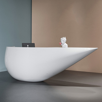 Front desk Baking Lacquer Modern Minima Reception Desk Beauty Yard SPECIAL COMPANY COLLECTION SILVER DESK FASHION PERSONALITY CREATIVE BAR TABLE TABLE