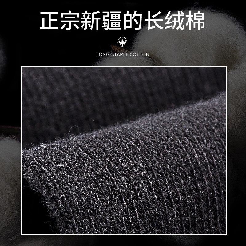 七匹狼男士纯棉秋冬季中筒黑色棉袜 兰博服饰短袜/打底袜/丝袜/美腿袜