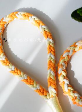 原创宠物牵引绳diy狗绳材料包手工编织花花遛狗绳成品大中小型犬