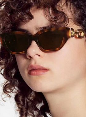 Women Cat Eye Sunglasses链条腿猫眼太阳镜墨镜嘻哈男女欧美眼镜