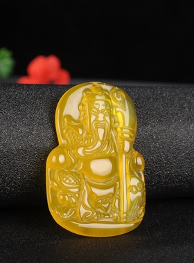 玛瑙玉髓忠义千秋武财神关公吊坠