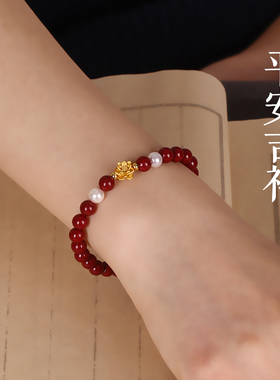 纯银莲花手串女款正品朱砂转运珠足银手链花开富贵送妈妈女友礼物