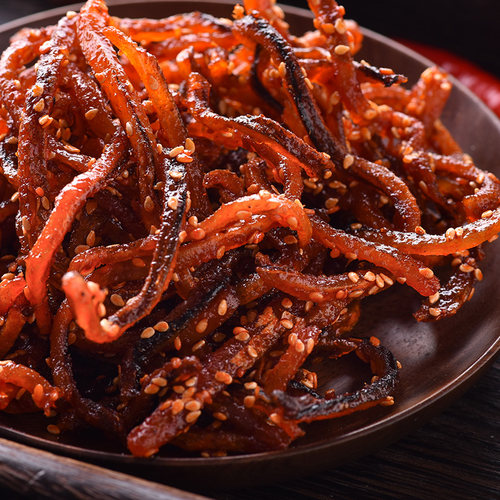 香辣蜜汁鳗鱼丝海味曼鱼仔海鲜零食即食鱼干片罐装小鱼仔小吃休闲 - 图3