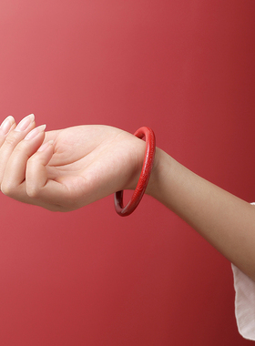 辰世带证书朱砂女极细红色手镯