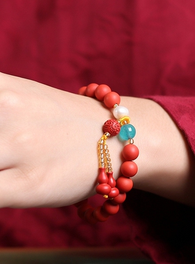 辰世原创风随身磨砂佛珠子手链