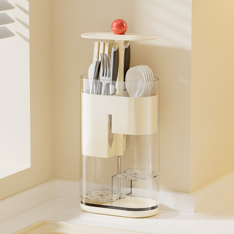 筷子笼带盖子台面置物架筷篓筒家用高档餐具勺子收纳盒厨房家用沥,淘宝优惠券,粉丝福利购,淘宝优惠卷