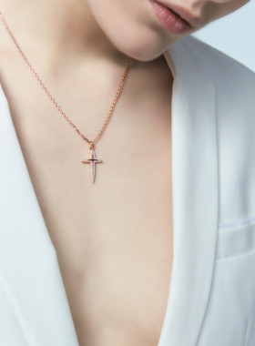 HORM1大小十字架项链女满钻简约