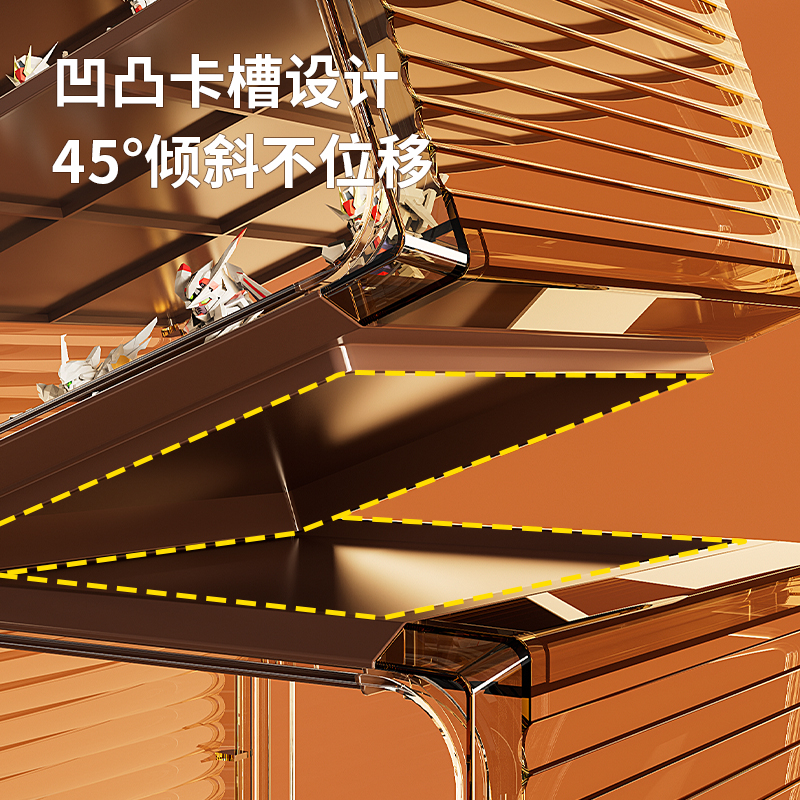 泡泡玛特盲盒手办收纳展示架透明力小摆件积木公仔模型防尘盒子-图2