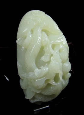 钱塘邮社   和田玉白玉  巨龙飞天  把件