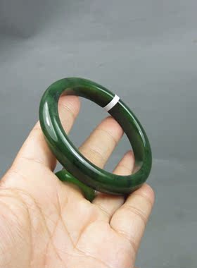 钱塘邮社   和田玉碧玉 手镯 送证 内径57.6mm