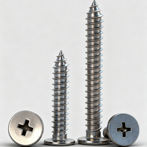 304不锈钢CA扁平头自攻螺丝钉大薄头子平头尖尾十字M2M3M4M5-M6 - 图1