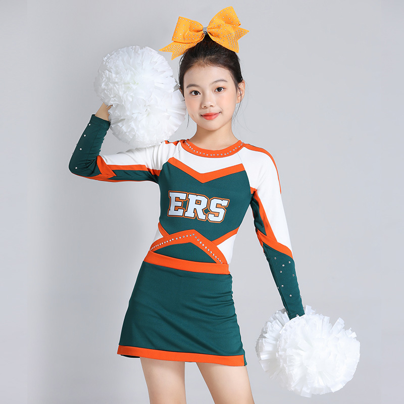 啦啦队表演服儿童啦啦操比赛服装女健美操竞技服运动会演出服套装 - 图2