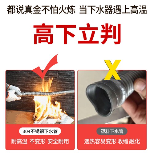 洗脸盆下水器配件洗手盆下水管面盆不锈钢排水管防臭塞耐高温套装 - 图1
