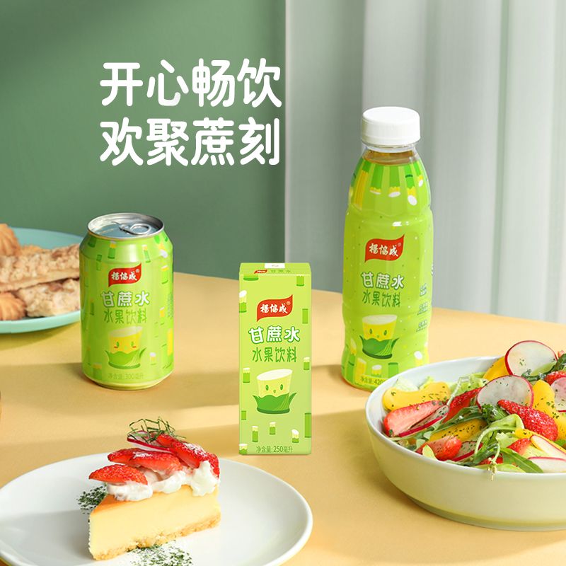 杨协成甘蔗水饮料竹蔗水果蔬汁水果味甘甜果汁饮料250ML*6盒 - 图1