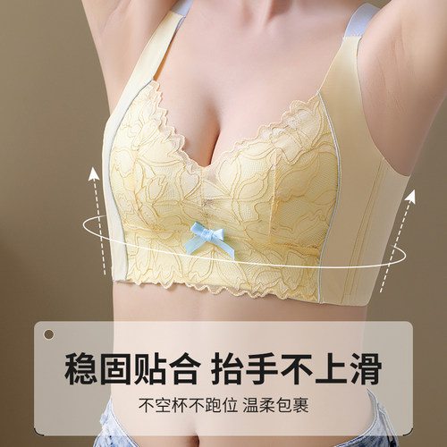 内衣女小胸聚拢夏季薄款收副乳防下垂胸罩2026新款爆款无钢圈文胸 - 图0