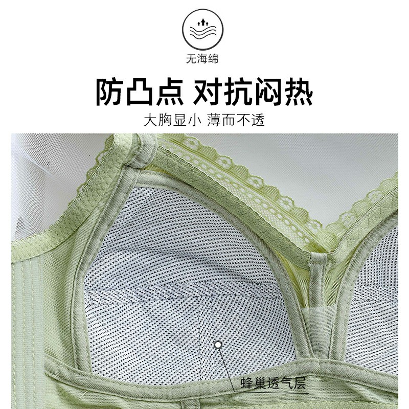 内衣女无钢圈大胸显小文胸罩大码聚拢调整型收副乳防下垂夏超薄款 - 图3