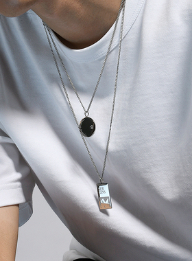 oammi新款方圆牌硬币男配饰嘻哈