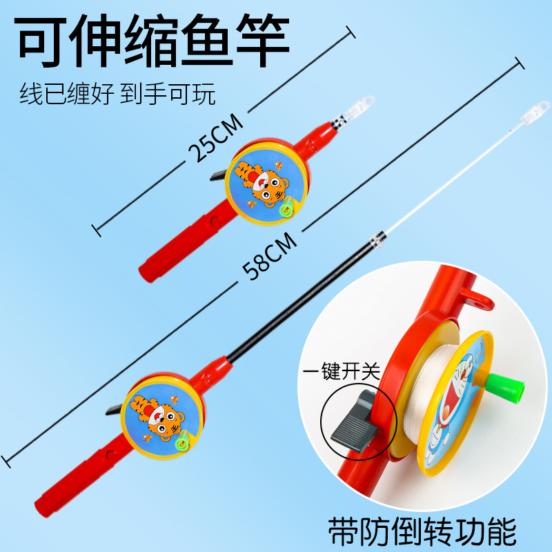 爱莎公主风筝伸缩钓鱼竿式幼儿园春游易飞冰雪奇缘玩具手持小风筝 - 图1