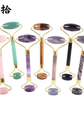 跨境爆款天然玉石滚轮按摩器美容仪面部保健刮脸厂家热卖样品代发