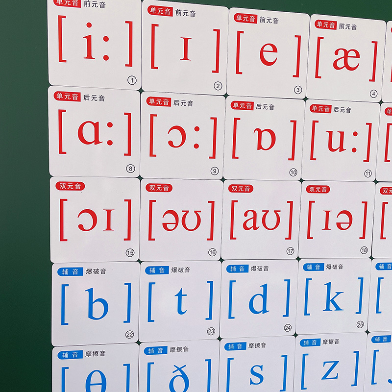 48个国际音标磁性吸力大卡片英文语教老师小学初中教具板书黑板贴 - 图0