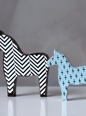 良庐ins风木马儿童书房小摆件