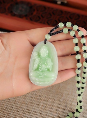 十二生肖八大守护神男女项链仿玉护身吊坠挂绳本命佛年转运珠项链